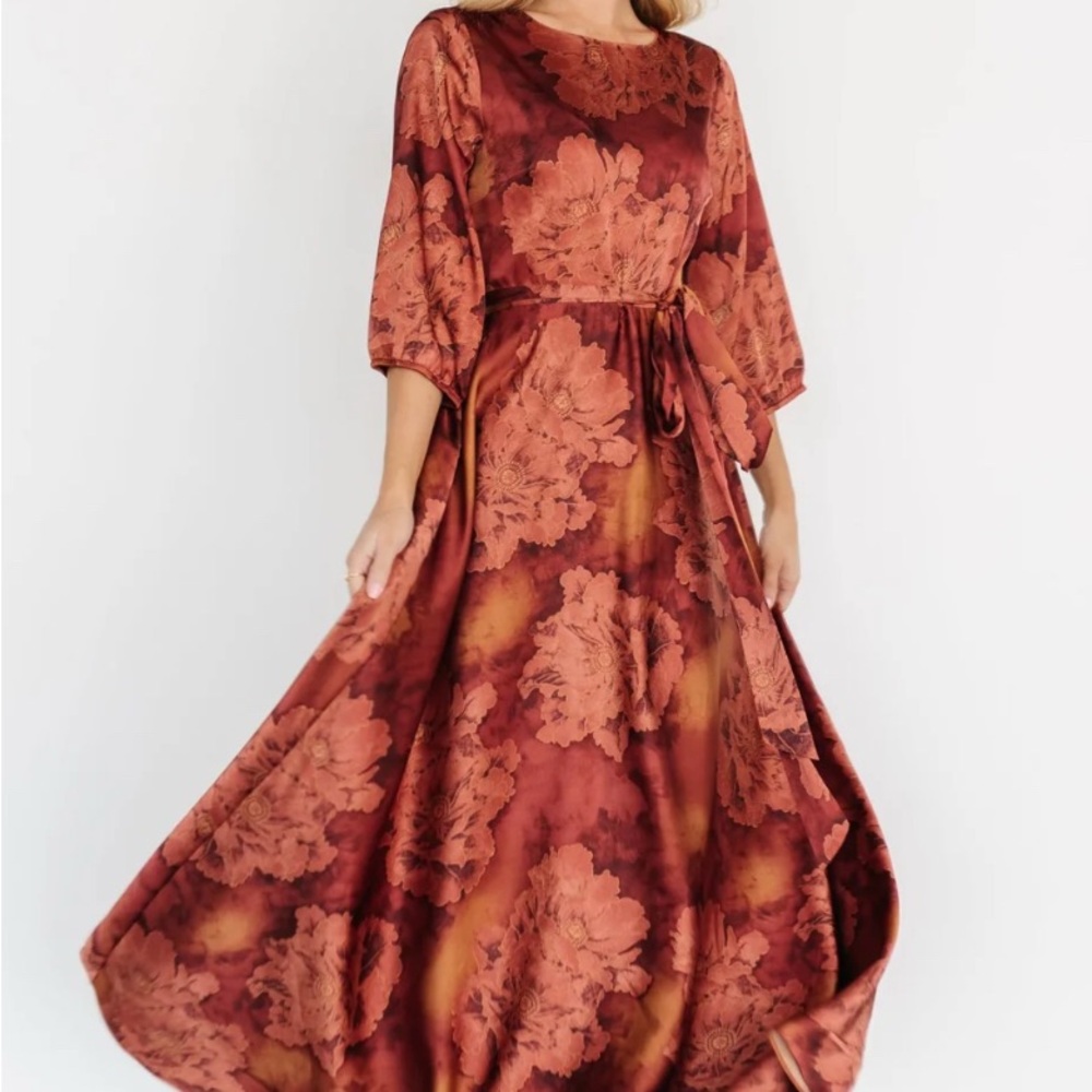 Baltic Born Paula Floral Maxi Dress in Terracotta